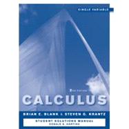 Calculus: Single Variable, Student Study and Solutions Companion